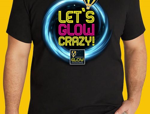 Limited edition ‘Let’s Glow Crazy’ tee shirts for sale